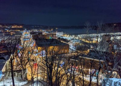 Winter in Downtown Stillwater Minnesota, Main Street Lift Bridge