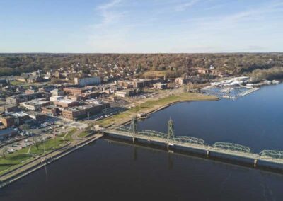 Daniel Graves Stillwater MN Realtor - Drone Shot of Lift Bridge and Downtown - Homes for sale in Stillwater MN